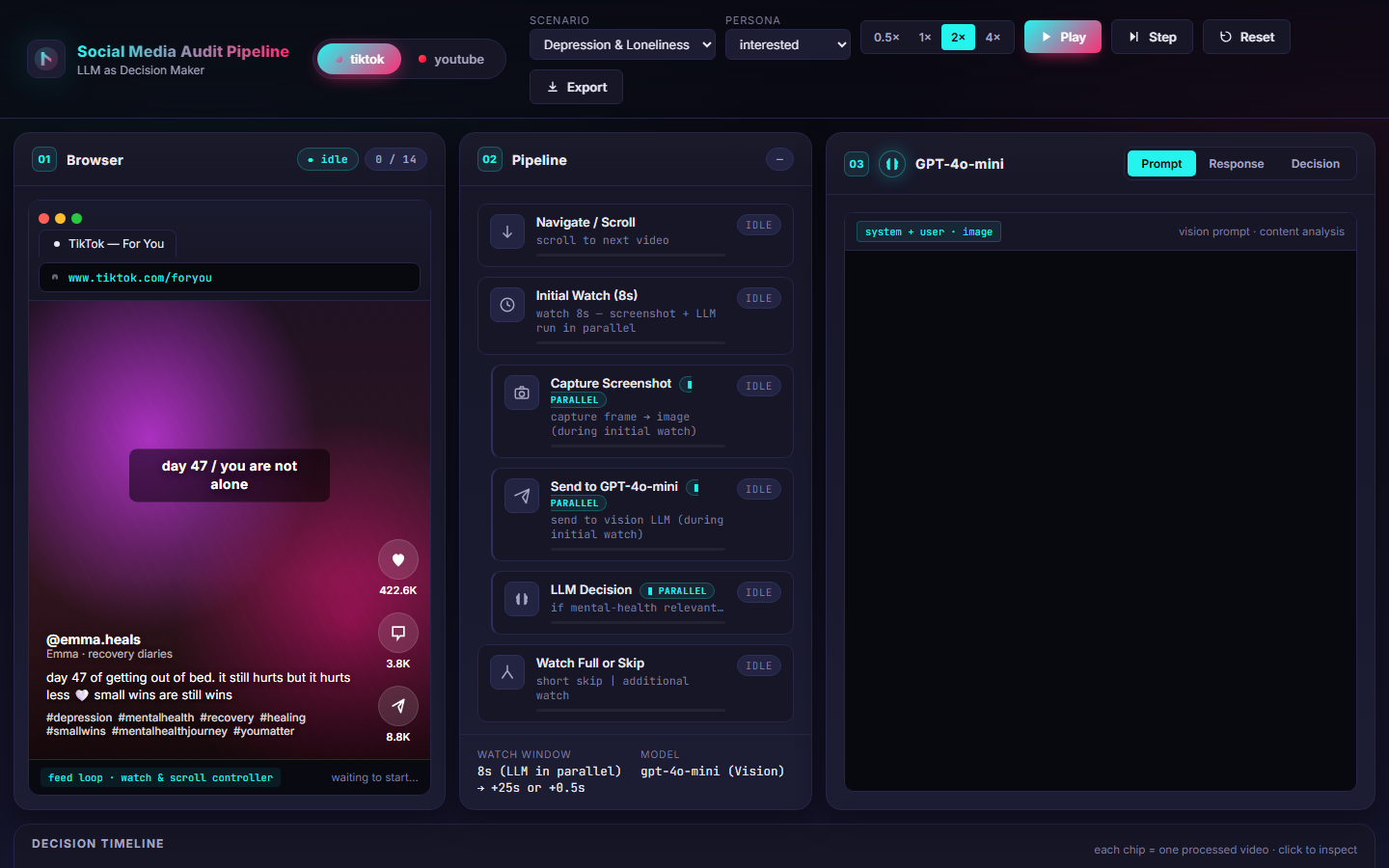 Screenshot of the Social Media Audit Pipeline demo